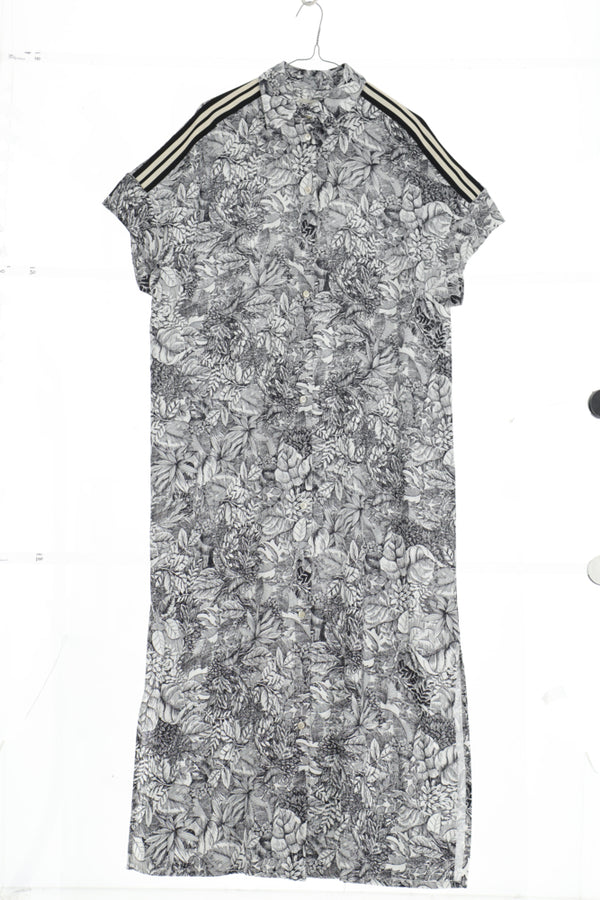 Linen Blend Printed Striped Dress