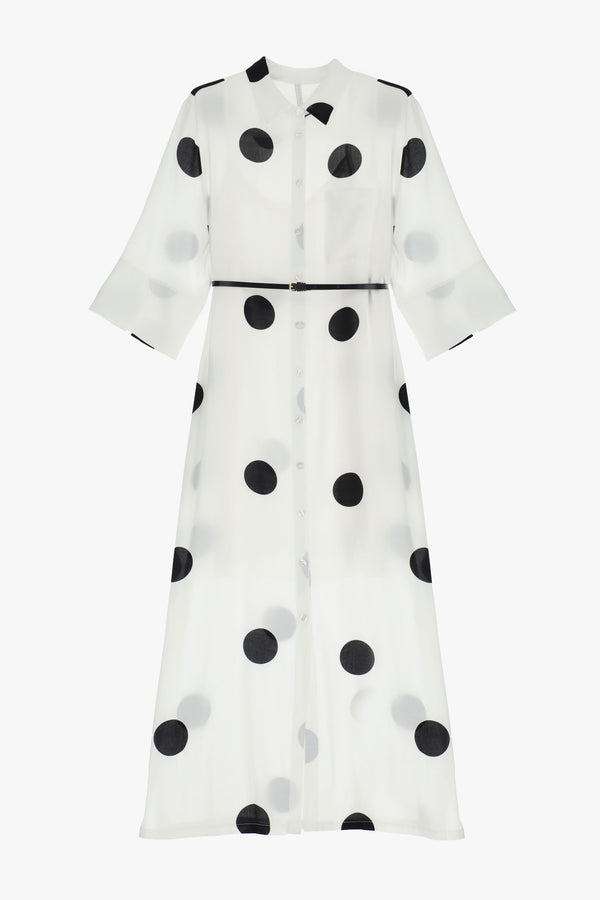 Polka Dot Button Up Dress (IMP-AEVVHUO)
