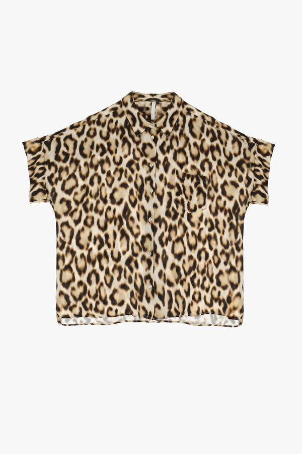 Short Sleeved Leopard Print Blouse (IMP-CMCOHPM)