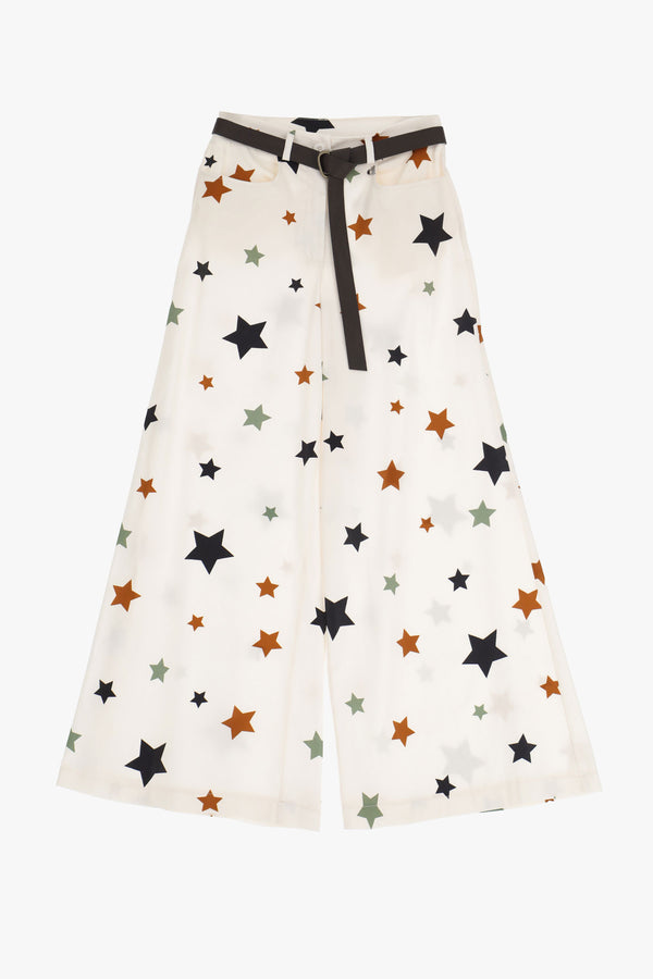 Star Print Belted Trousers (IMP-PDGVJJQ)
