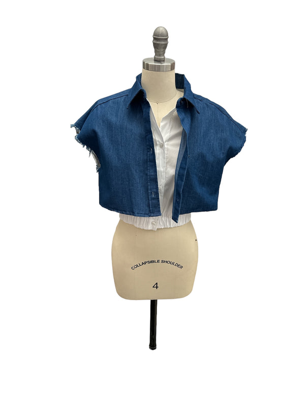 Sleeveless Denim Top