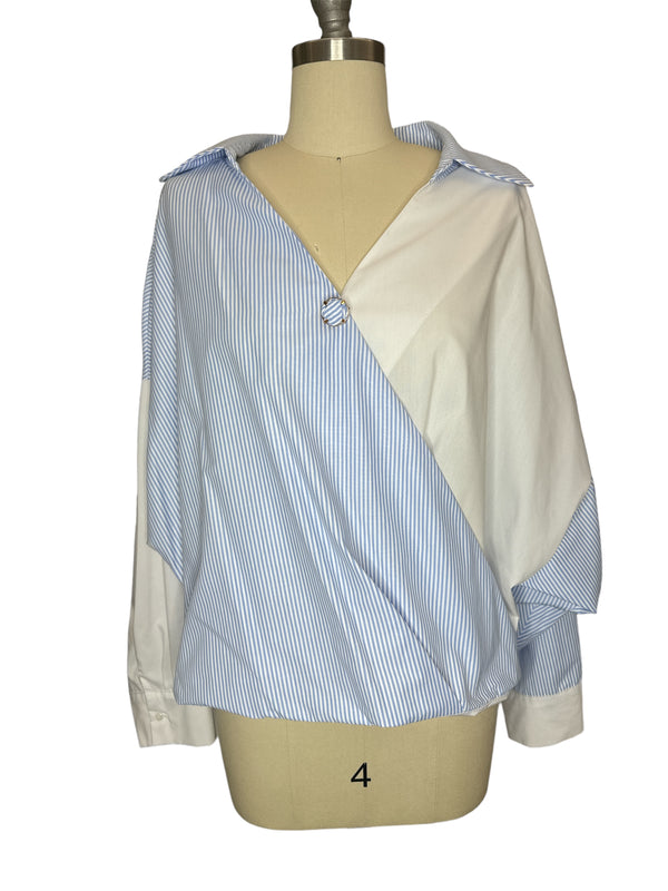 Criss-Cross Striped Blouse (IMP-319J024A)