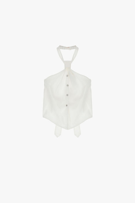 White Tie-Back Top (IMP-R585Z016-WHITE : S)