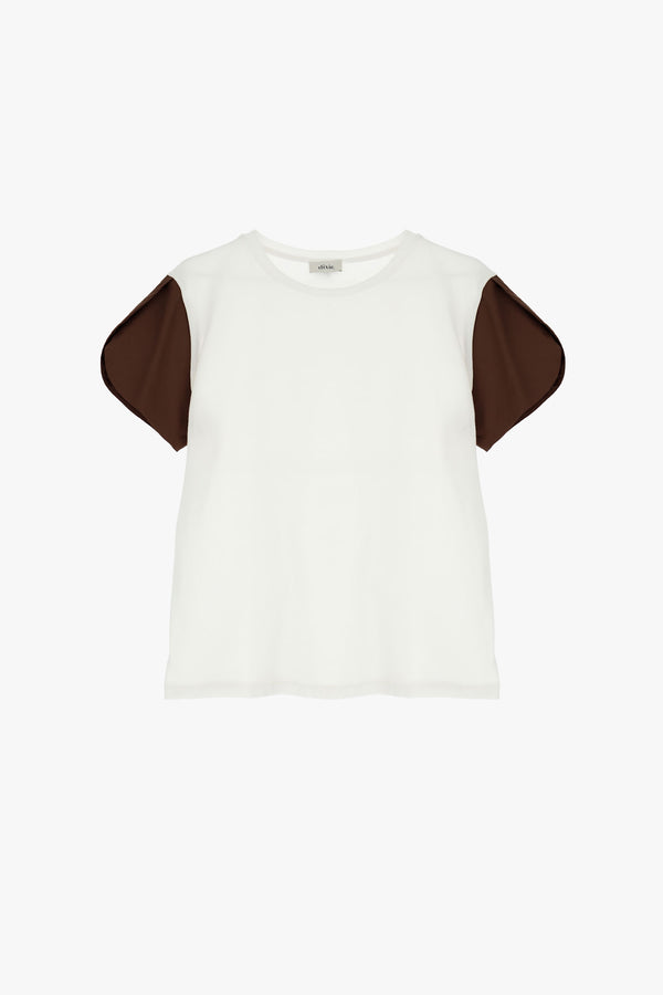 Cotton Accent Sleeve Tee (IMP-T698J187)