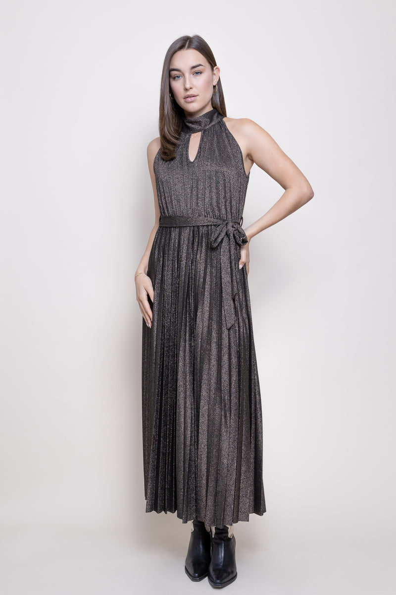 Pleated Shimmer Dress