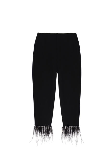 Feather Detailed Black Pants