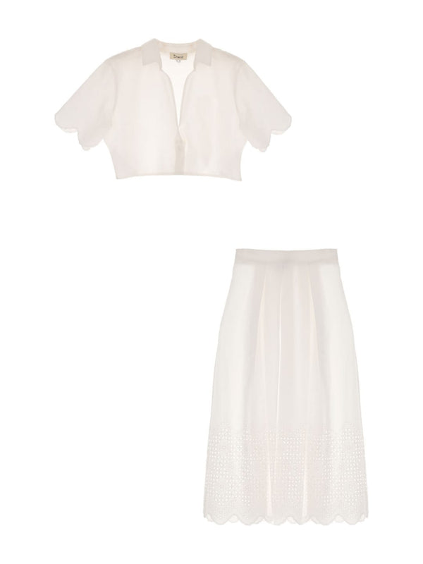 White Maxi Skirt Set