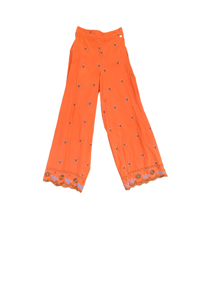 Embroidered Orange Pants