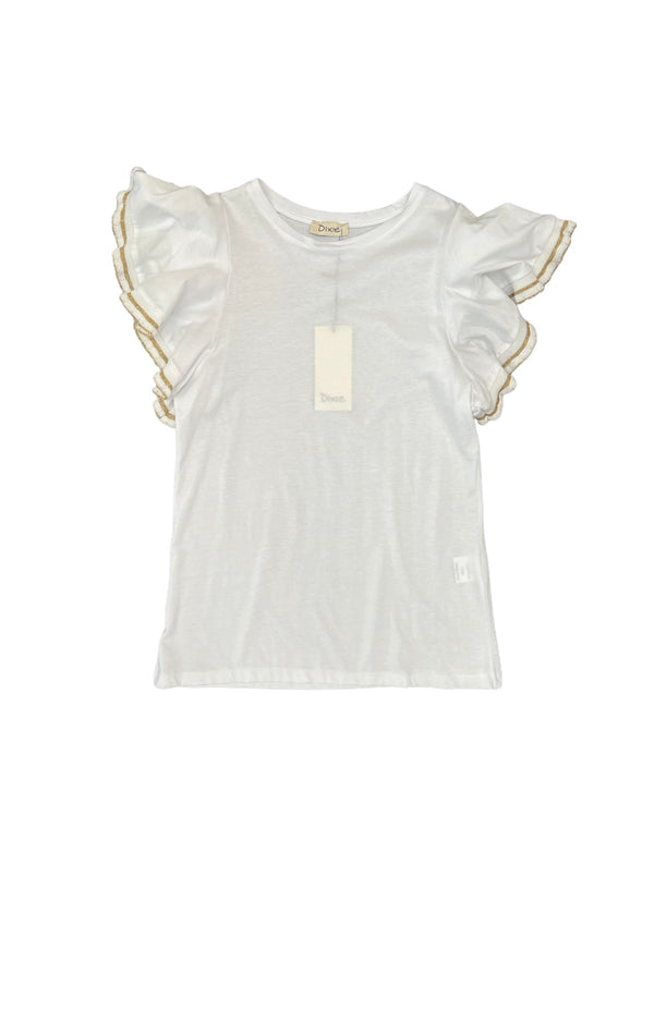 T-Shirt with Ruffle and Glitter detailing