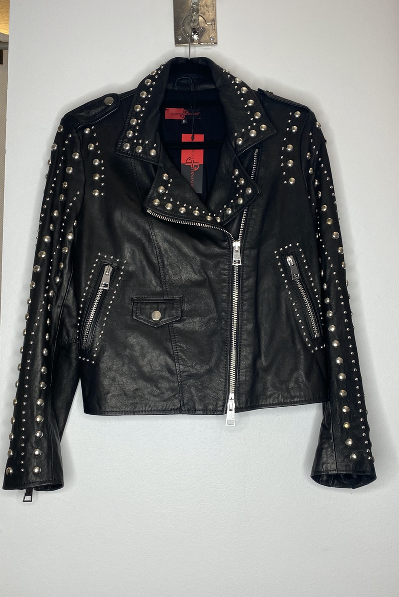 Leather Black Studder Jacket
