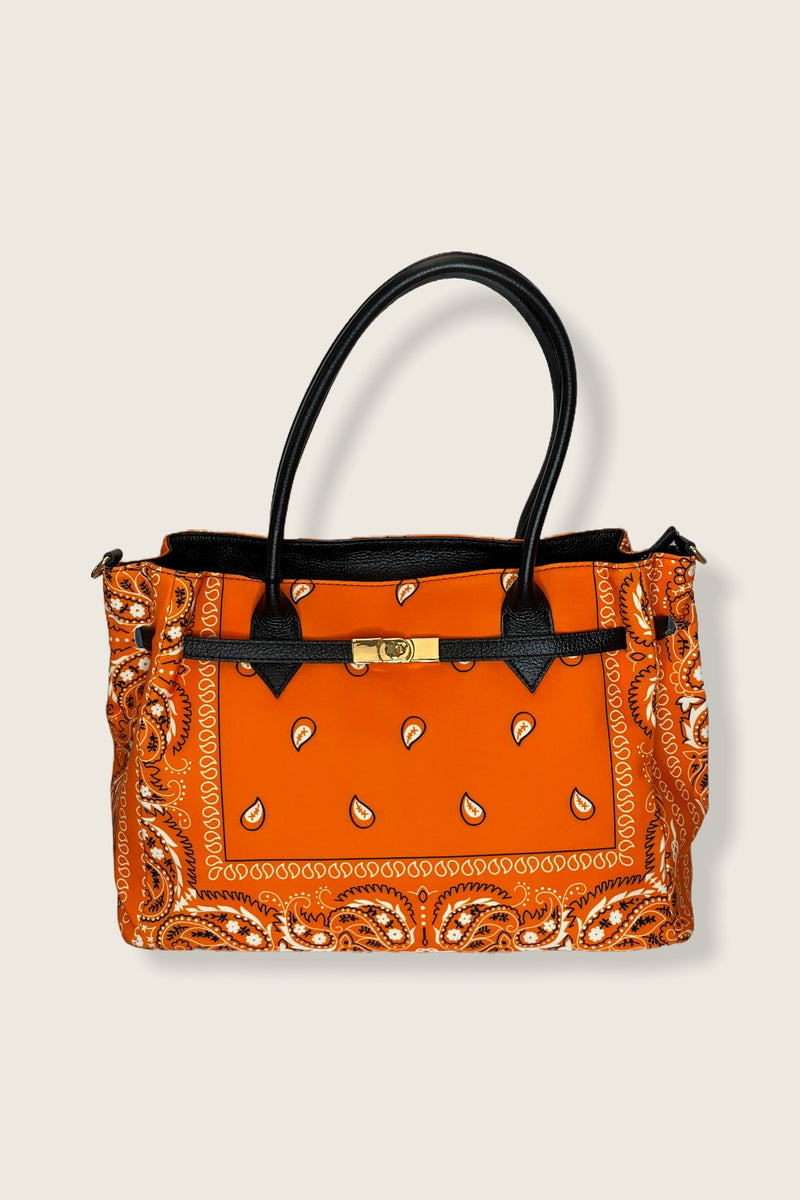 Orange Paisley Handbag